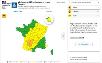 Alerte Météo-France : Vigilance Orange pour Huit Départements, Risques d’Orages et Inondations