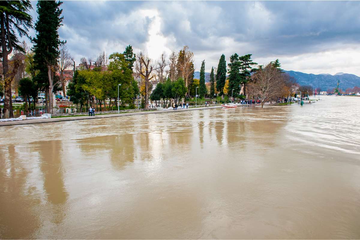 Village sous eau suite à une inondation